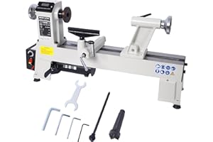XIANGPENG Benchtop Wood Lathe Machine 12" x 18" Wood Lathe 3/4 HP Motor Infinitely Variable Speed 650-3800 RPM Digital RPM Display 3 Speed Ranges Low Mid High