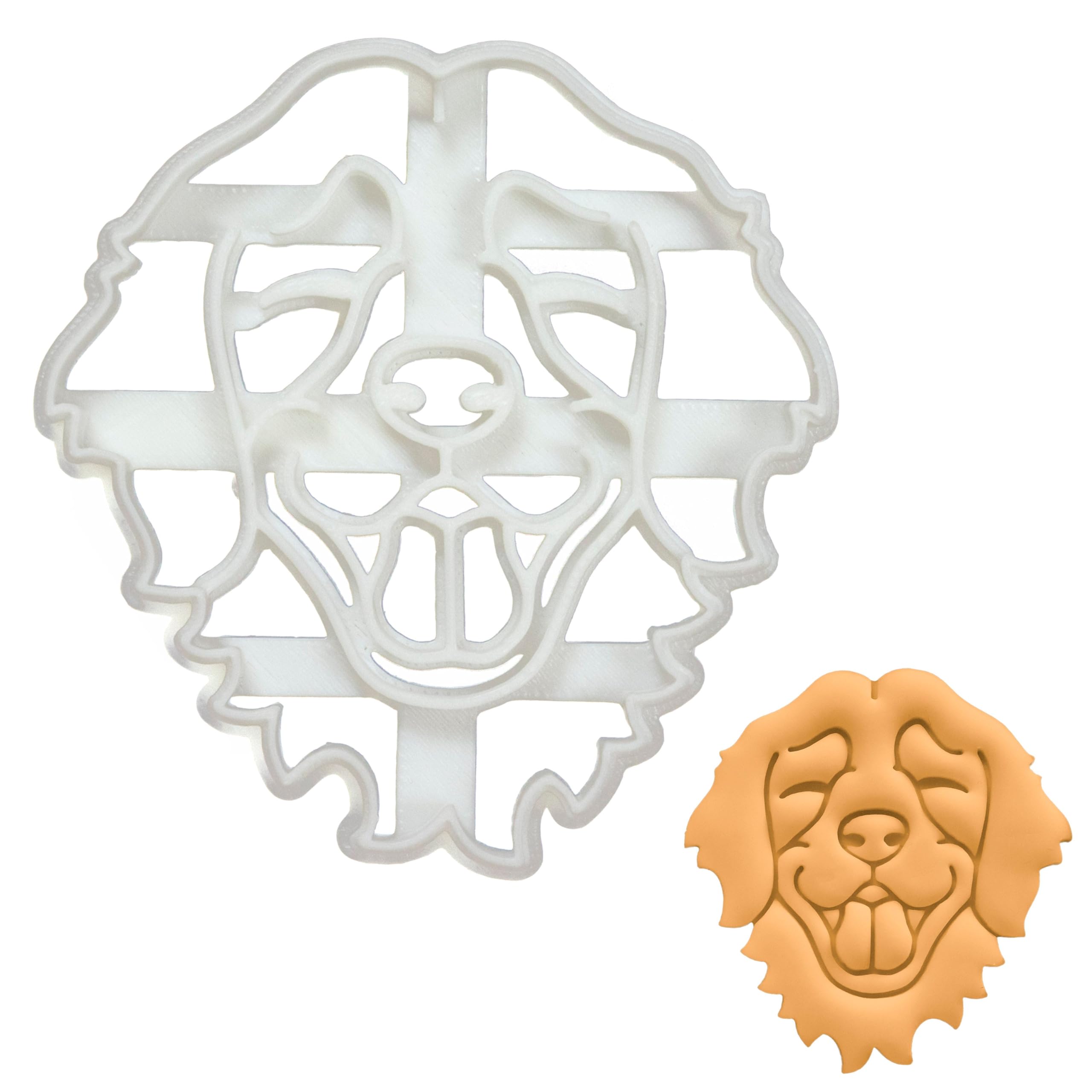 BAKERLOGY Golden Retriever Face Cookie Cutter - Detailed Biscuit Cutter Design for Baking and Crafts, Ideal on Fondant, Dough, Clay