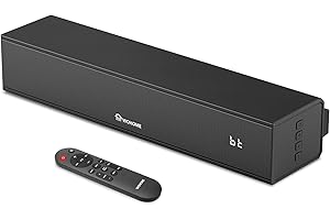 Wohome 2.1 Sound Bar for Smart TV with Built-in Subwoofer, 6 Levels Voice Enhancement, 15 Inches Small TV Soundbar Speakers with Bluetooth 5.3/ARC/Optical/AUX/USB Connection, 3 EQ Modes, Wall Mount