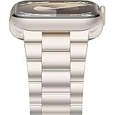 iiteeology Lightweight Stainless Steel Band Designed for Apple Watch Series 1-11, 42mm, 41mm, 40mm, 38mm, SE2&SE3, Replacement iWatch Bands for Women,Starlight