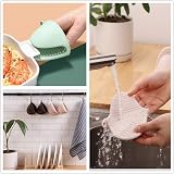 PAIDASHU Blue Oven Gloves Thick Silicone Pot Holder Mini Oven Mitts Heat view 6