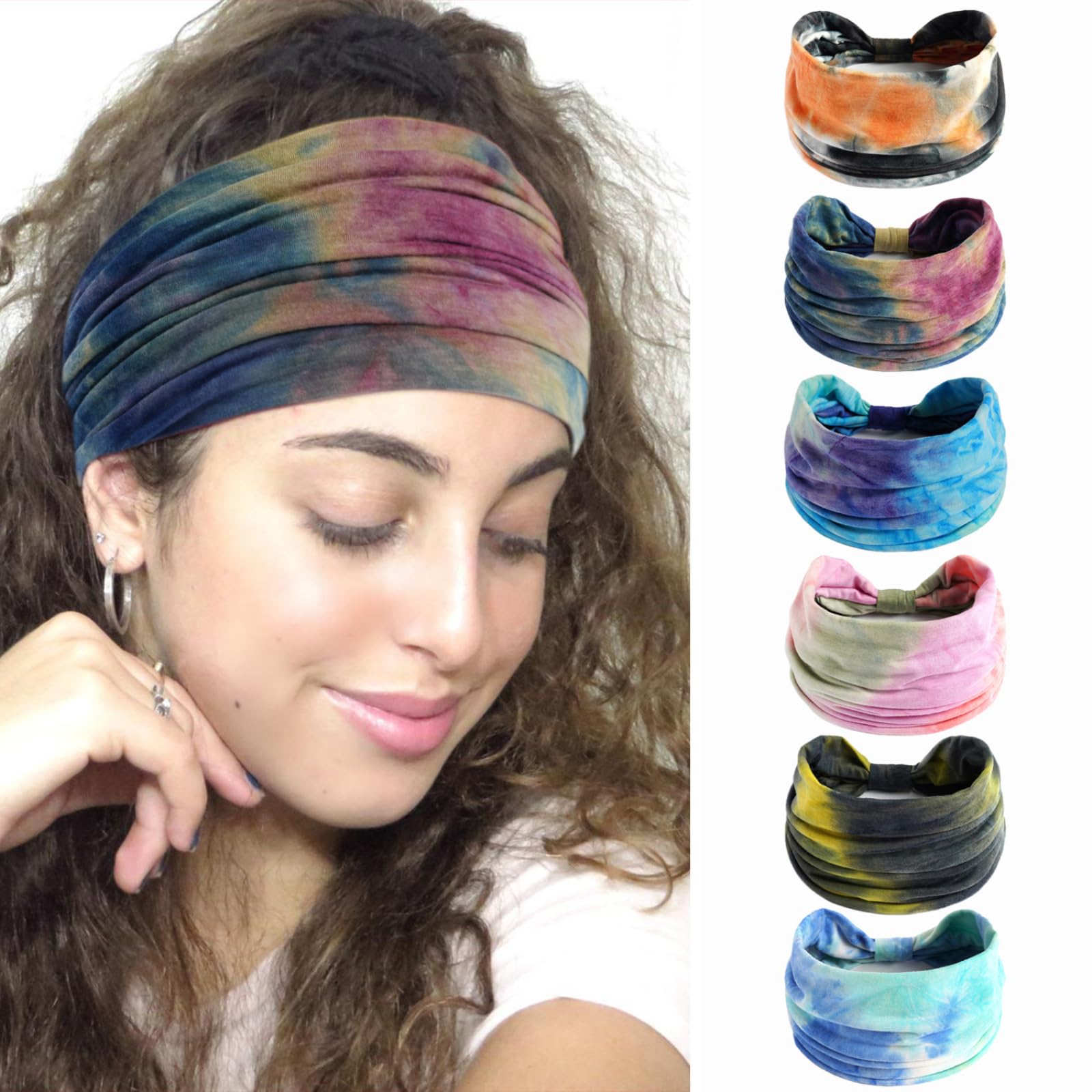 Fashion Headbands for Women's Hair Head Scarfs Hairband Turban Flower Cotton Headbands Wide Yoga Sport Headband Head Wrap (P6Ranse)