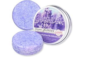 2PCS Shampoo Bar Soap for Gray Hair,Purple Lavender Shampoo Bar for Thinning Hair Natural Organics,Birthday Gift Idea for Wom