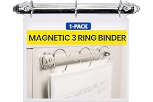 RING BINDER DEPOT Magnetic 3 Ring Binder Locking Mechanism for Hanging 8.5 x 11 Inch Sheets of Paper – 3 Rings – 1 Inch D Shaped Rings – 5S Visual Aid