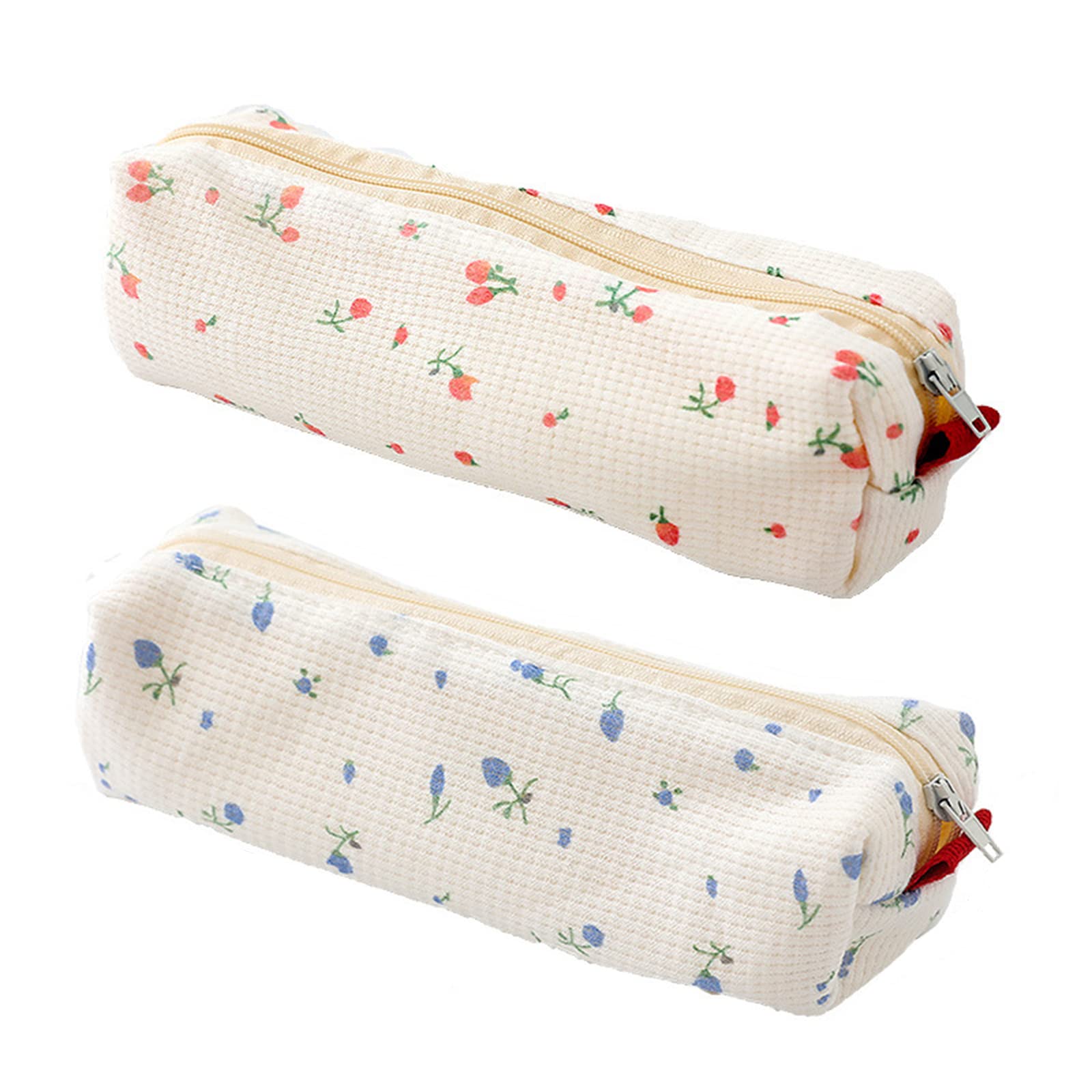 WLYCsheng 2 Pcs Stationery Storage Bags Concise Pencil Cases Floral Pattern Pen Bags for Stationery Cosmetics Storage