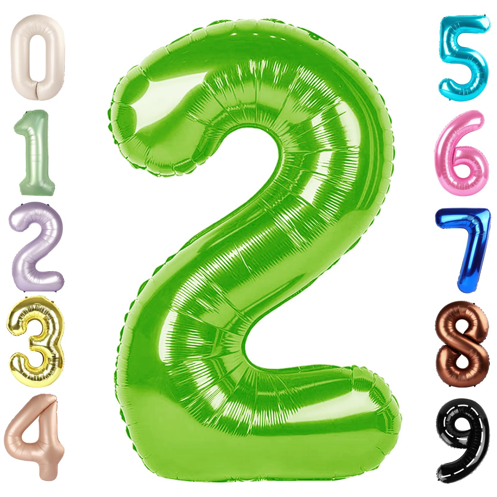 Photo 1 of 2 Numbers Balloon 40 Inch Light Green Two Balloon Number Birthday Decor, 2nd 12 21st Party Celebration Decorations Graduations Wedding Baby Shower