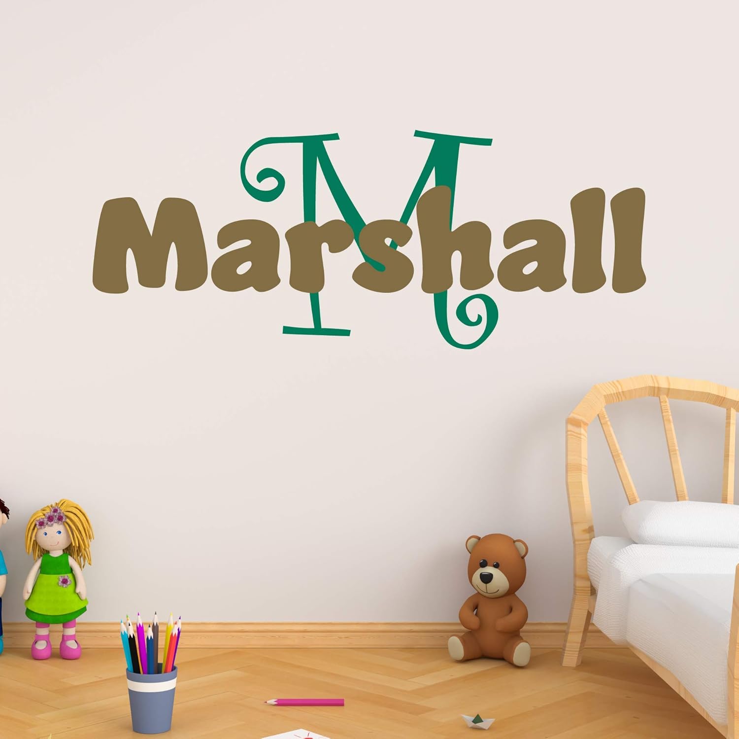 Boy's Custom Name And Initial Wall Decal, Choose Your Own
