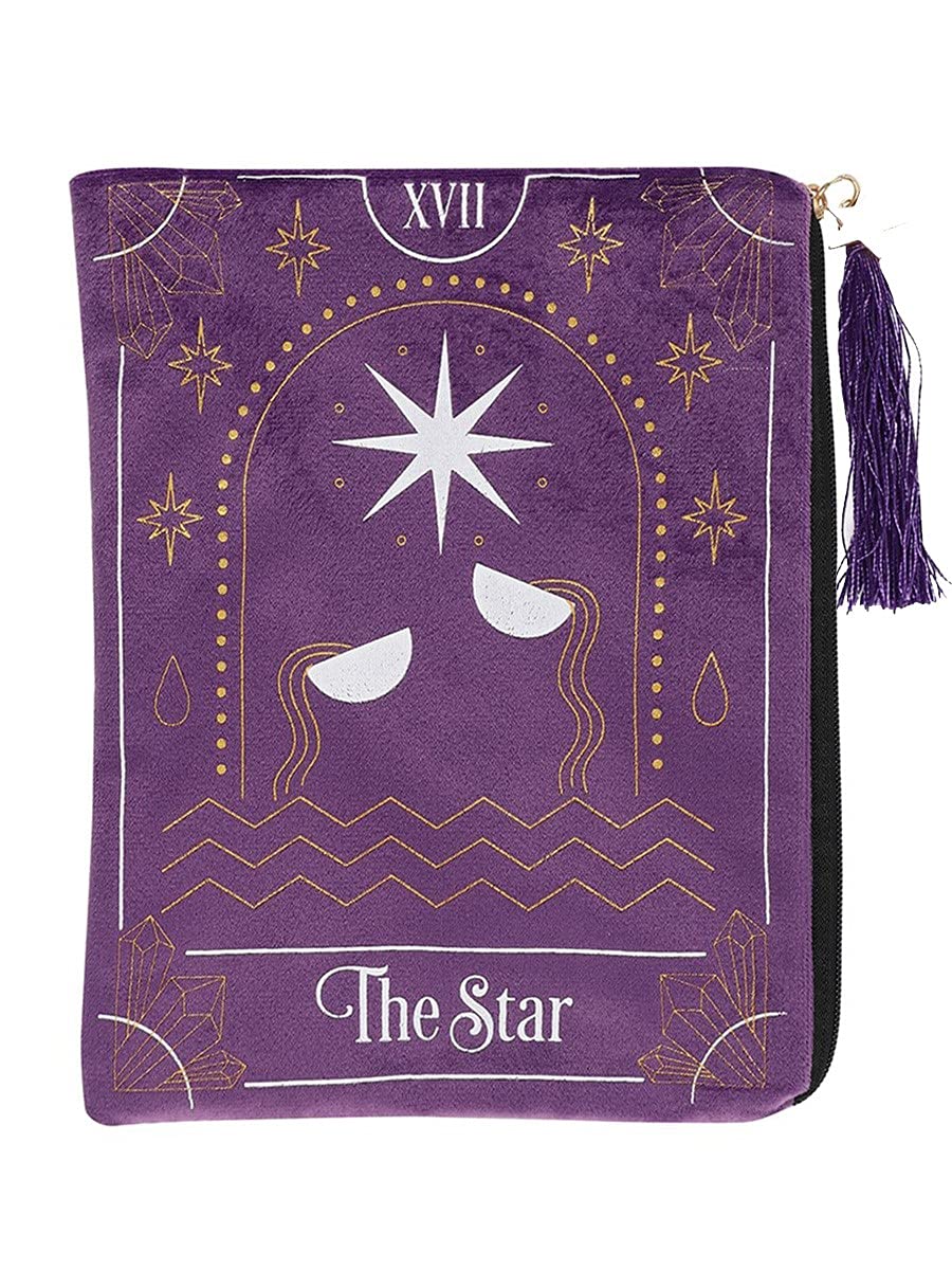 Grindstore Purple Fabric Mystical Star Tarot Card Zippered Bag - 19.5cm x 15cm (1 Pc.)
