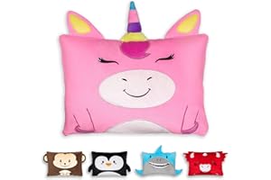 CoPiPa Toddler Pillow & Pillowcase Soft Plush Hypoallergenic 13 x 18 Inches Kids Decorative Unicorn Washable Bed Pillow for Sleeping, for Girls & Boys, Almohada para Niños Pequeños