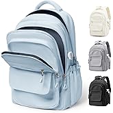 Lightweight Black College Backpack for Women Men, Cute School Bag for Teens Girls Boys, Simple Middle School Bookbag, Waterproof Casual Daypacks for Students(Blue)