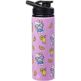 Silver Buffalo Sanrio Hello Kitty Summer Pineapples And Lemonade Stainless Steel Water Bottle, 25 Ounces