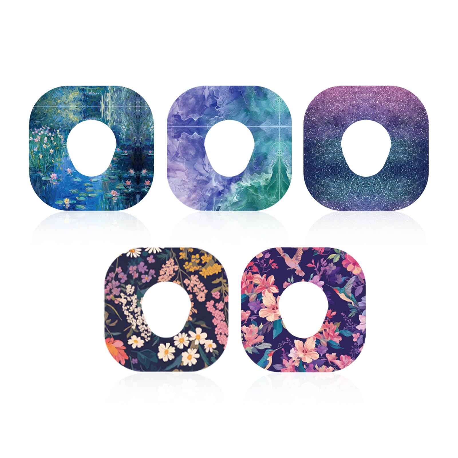 Photo 1 of 25pcs Adhesive Patches for Dexcom G7, Waterproof Overpatch CGM Sensor Patches Covers Breathable Sensor Stickers Compatible with Dexcom G7 (5 Styles, Water Lily)