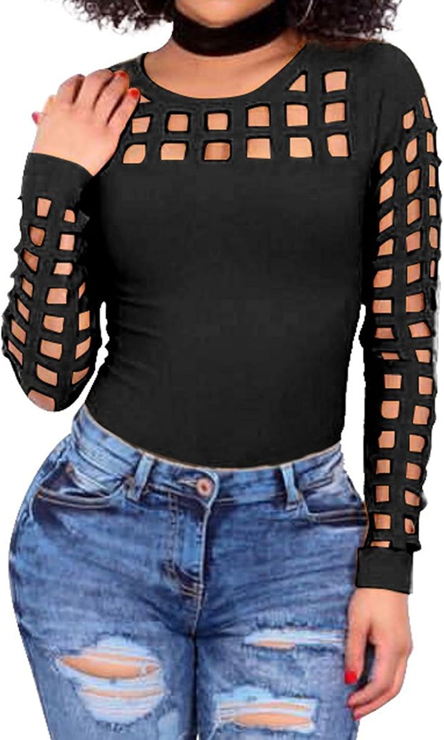 black long sleeve and jeans