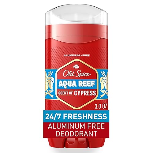 Old Spice Aluminum Free Deodorant for Men, 24/7 Odor Protection, 24/7 Freshness & Lasting Scent, Aqua Reef with Cypress Scent, 3.0 oz