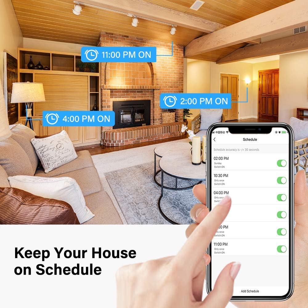 Smart Plugs That Work with Alexa Echo Google Home for Voice Control, Aoycocr Smart Home Mini WiFi Outlet with Timer Remote Control Function, No Hub Required, ETL FCC Listed 4 Pack, 2.4GHz Network - - 