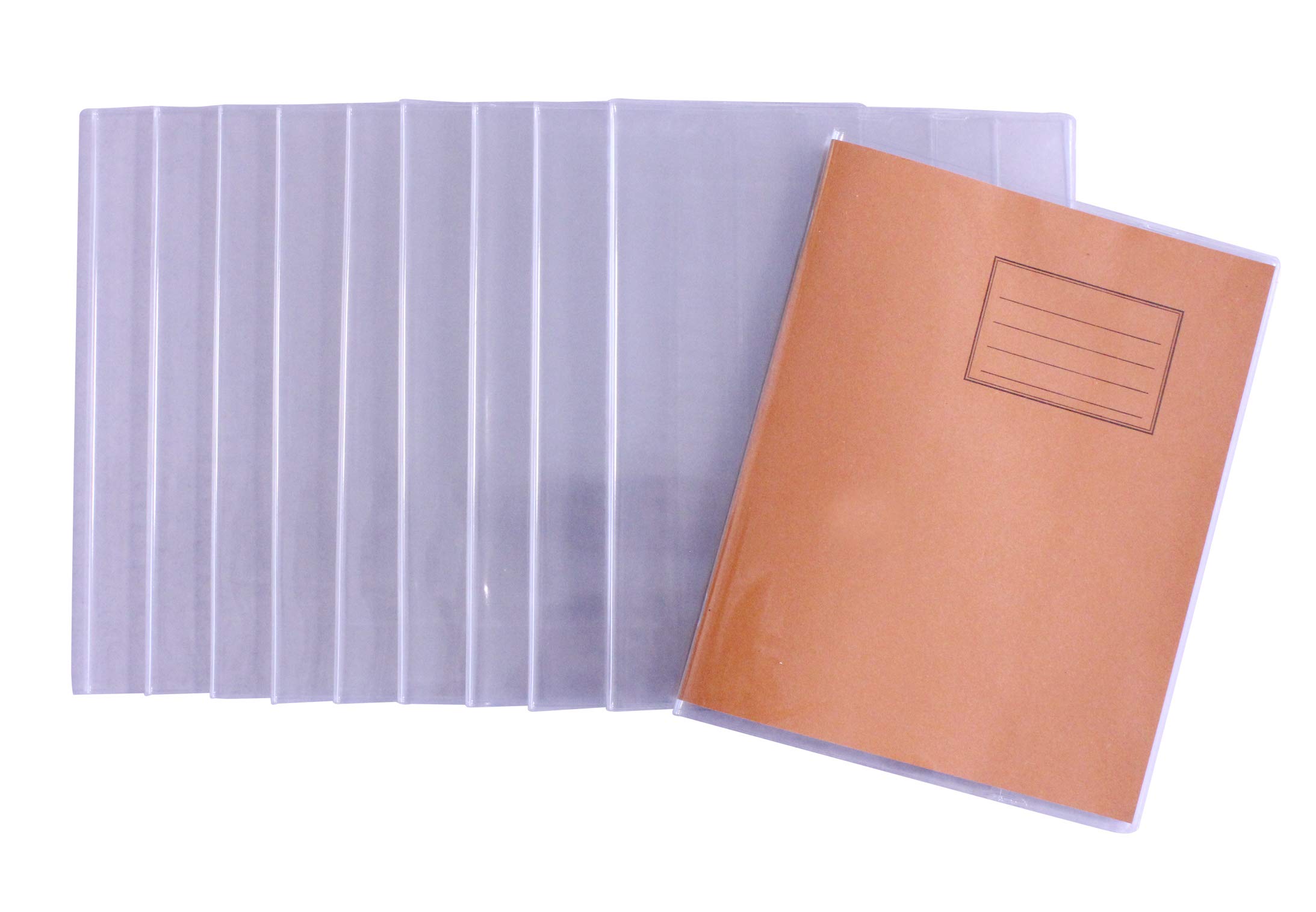Bright Ideas Clear PVC Book Covers 338mm x 211mm (Flat), 250 Micron, PK10 Covers. Thick and Extra Strong. Easy to Clean and Wipeable Made to Protect School Exercise Books. BI9002