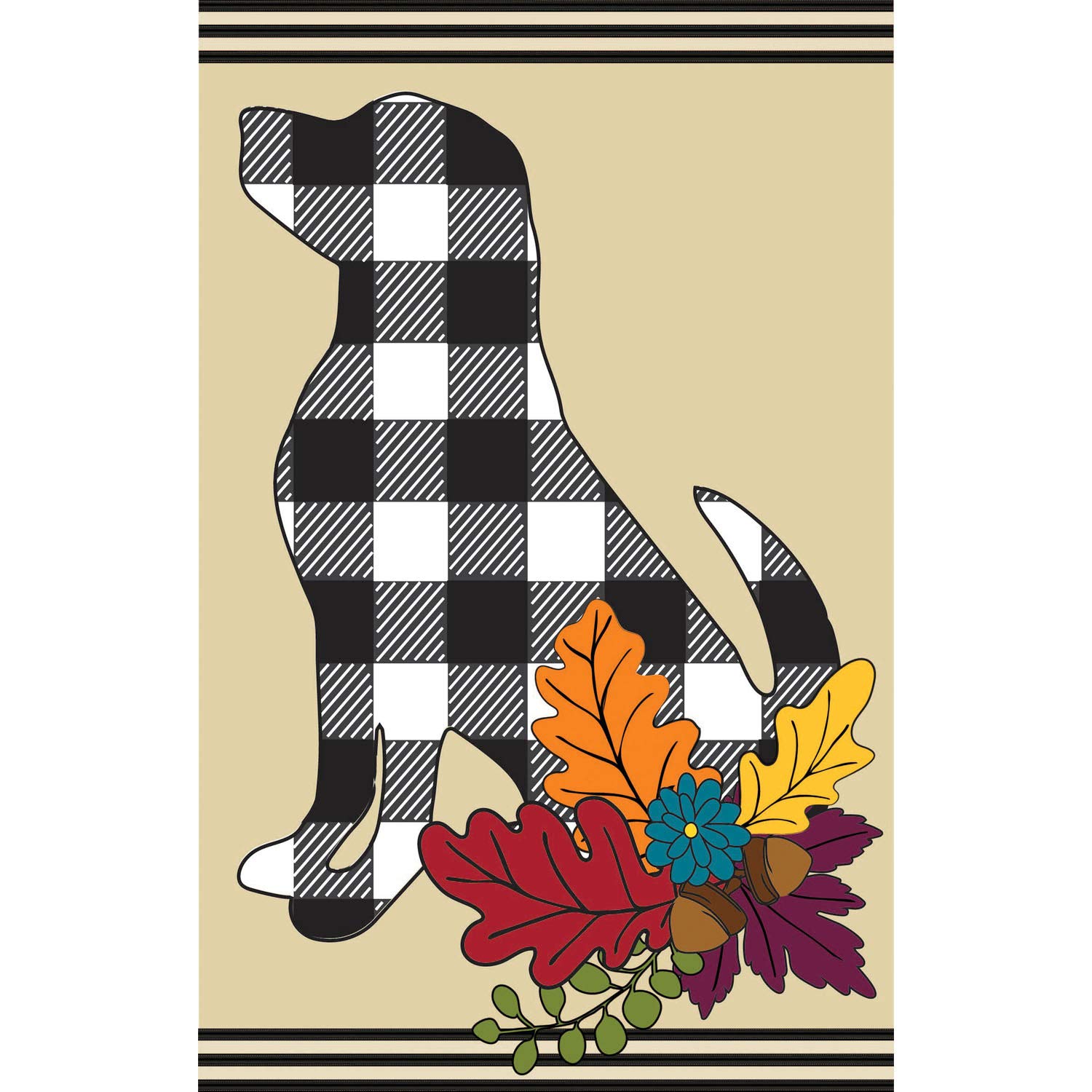 Evergreen Flag Double Sided Welcome Flag Fall Dog Silhouette Garden Applique Flag Outdoor Décor for Homes Gardens and Yards
