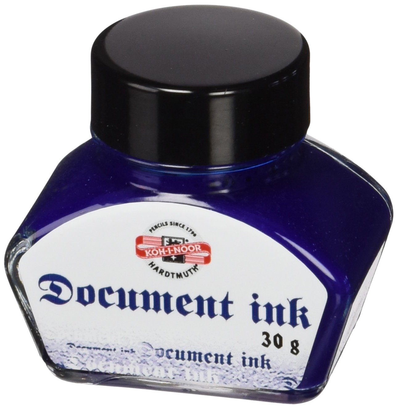 KOH-I-NOOR 30g Document Fountain Pen Ink in Glass Bottle - Blue