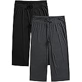 Esenchel Women's Plus Size Wide Leg Pajama Pants Soft Loose Sleep Pants 2 Pack