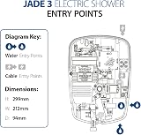Triton Jade 3 Electric Shower 9.5kW Opal 3 Aquasurge Rosato view 8