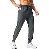 Pudolla Mens Joggers with Zipper Pockets Lightweight Sweatpants Workout Athletic Pants for Gym Running Golf