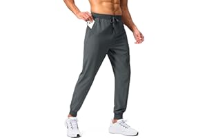 Pudolla Mens Joggers with Zipper Pockets Lightweight Sweatpants Workout Athletic Pants for Gym Running Golf