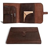 Leather Worx, Moleskine Cover (8.5 x 11 in.) Executive Portfolio for Business, Personal Planner for Men & Women, Full Grain Leather, Handmade, Bourbon Brown