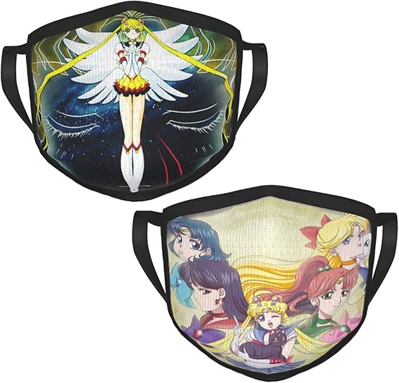 2PCS Sailor Moon Printed Face Mask Reusable Washable Face Protection