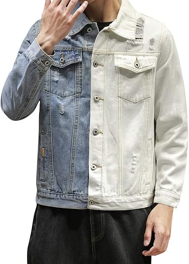 patchwork denim jacket mens