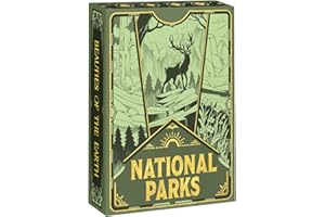 99FOX Nature Reserve National Park Playing Cards, Premium Black Core Paper Poker Deck with Linen Texture, Scenic Landscape Wildlife Art, Gift for Card Game Lovers, Family, Collectors