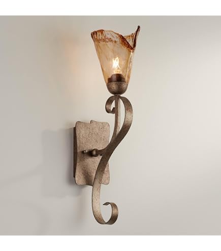 Antique Bronze Bell-Shaped Wall Sconce with Ribbed Glass Shade for Indoor Lighting Wall Sconce, Vanity Light for Bathroom, Living Room, Bedroom, Kitchen (Brass, Single Antique Bronze Bell-Shaped Wall Sconce with Ribbed Glass Shade for Indoor Lighting Wall Sconce, Vanity Light for Bathroom, Living Room, Bedroom, Kitchen (Brass, Single