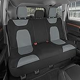 Motor Trend AquaShield Waterproof Gray Rear Split Bench Seat Covers for Trucks Rear Seat Cover Only - Black Car Seat Covers, Back Seat Cover Only - Durable Neoprene Spill Resistant for Kids & Dogs