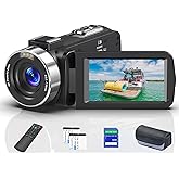 8K 64MP Video Camera 18X Digital Camcorder Video Camera for YouTube 3.0 inch Flip Screen Camcorder Vlogging Camera with 32GB SD Card, 2.4G Remote Control, Two Batteries