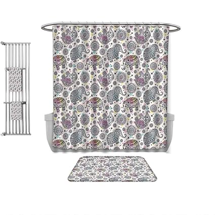 Amazon Com Qinyan Home Print Bathroom Rugs Shower Curtain Asian