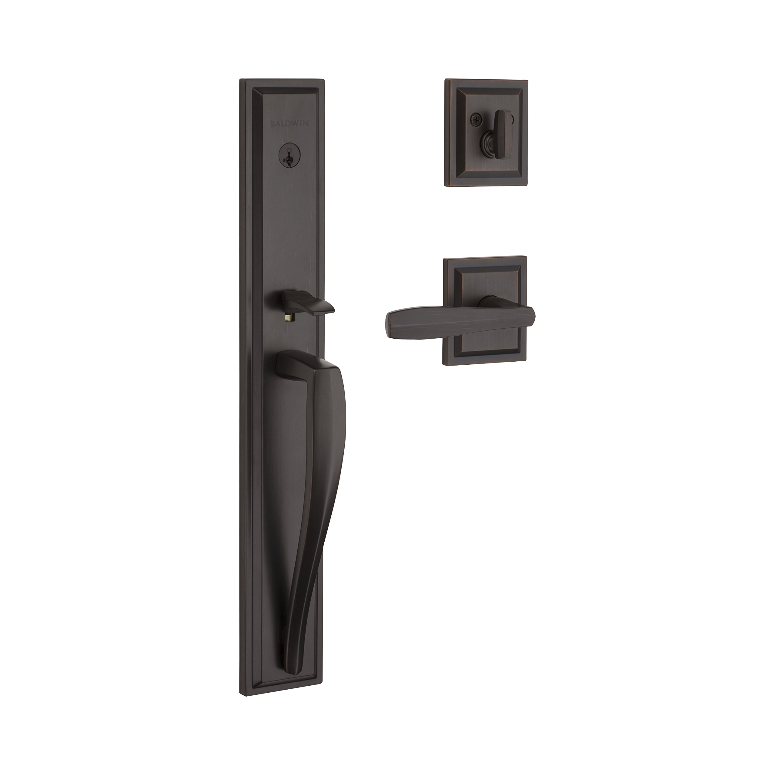 Photo 1 of ***(MINOR DAMAGE/ SEE NOTES)***Baldwin Torrey Pines, Front Entry Handleset with Interior Lever, Featuring SmartKey Deadbolt Re-Key Technology and Microban Protection, in Venetian Bronze