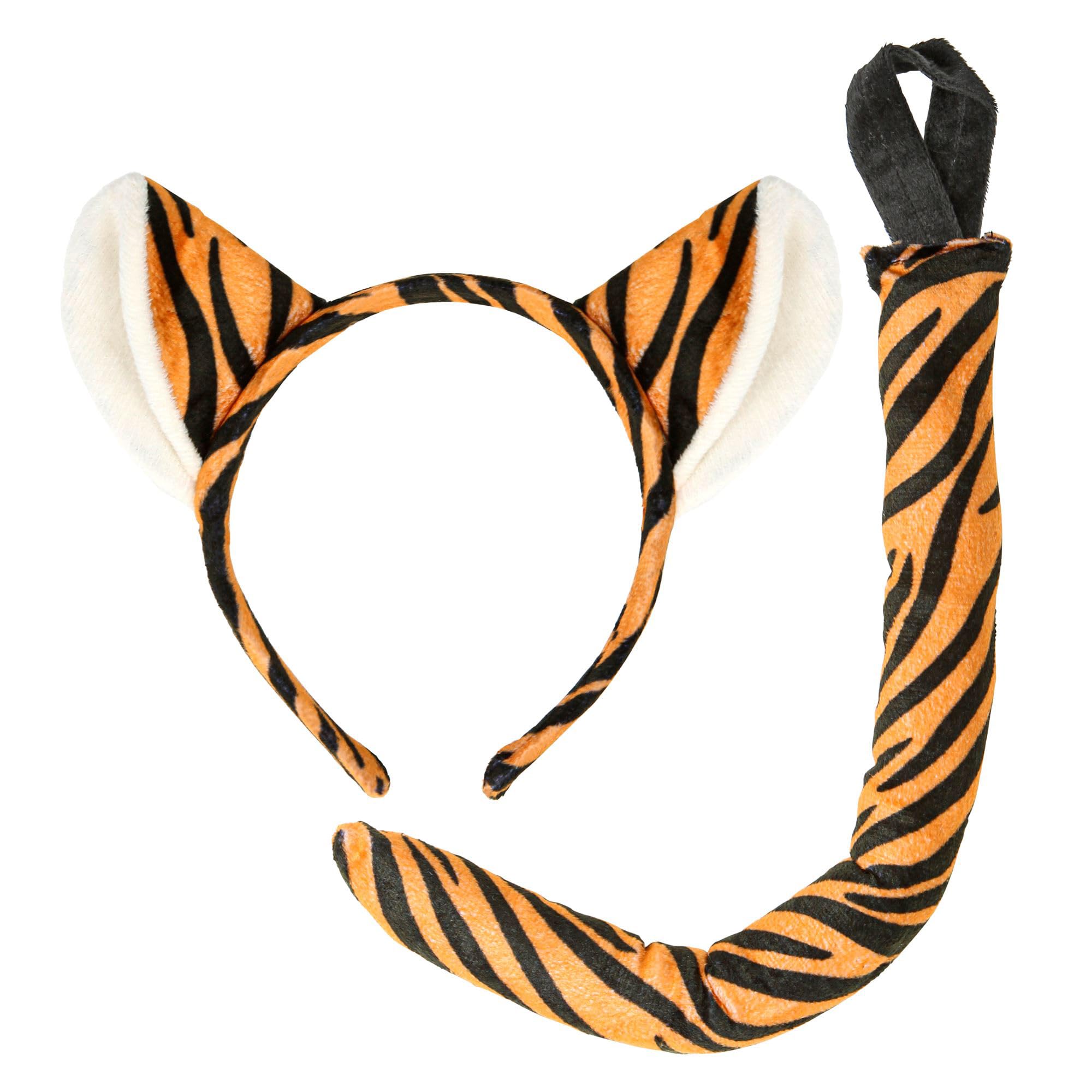W WIDMANN MILANO Party Fashion - Tiger Ears and Tail for Women, Animals, Savannah, Wild Nature, Carnival, Theme Parties