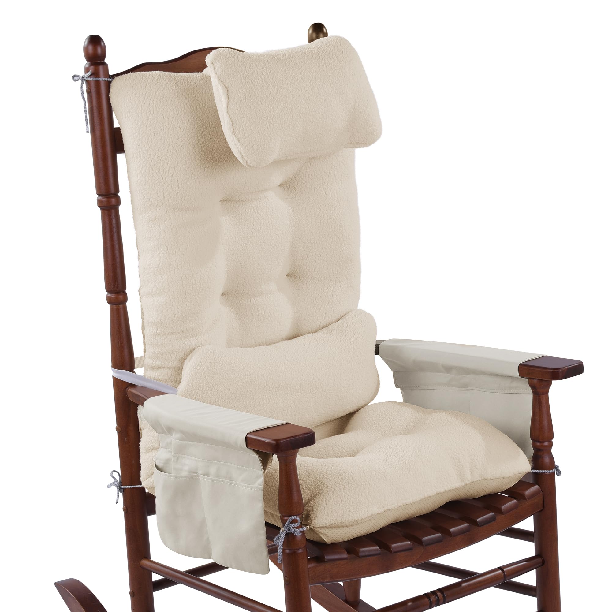 MABOZOO 5 PCS Rocking Chair Cushion, Thicken Sherpa Fleece Rocking ...