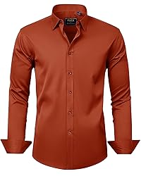 J.VER Men's Dress Shirts Solid Long Sleeve Stretch