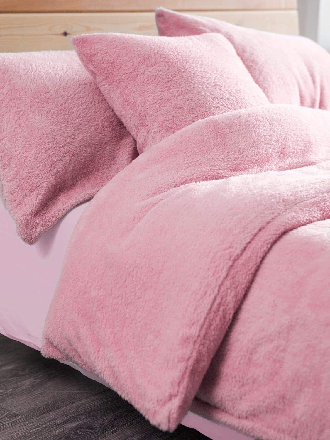 Fleece Teddy Pillowcase Cover Pair 50cm x 75cm Approx Warm and Cosy