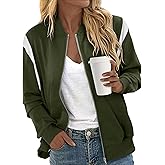 CRAZY GRID Women's Zip Up Jacket Casual Long Sleeve Sweatshirts Fall Coat Outerwear Windbreaker with Pockets S-XXL