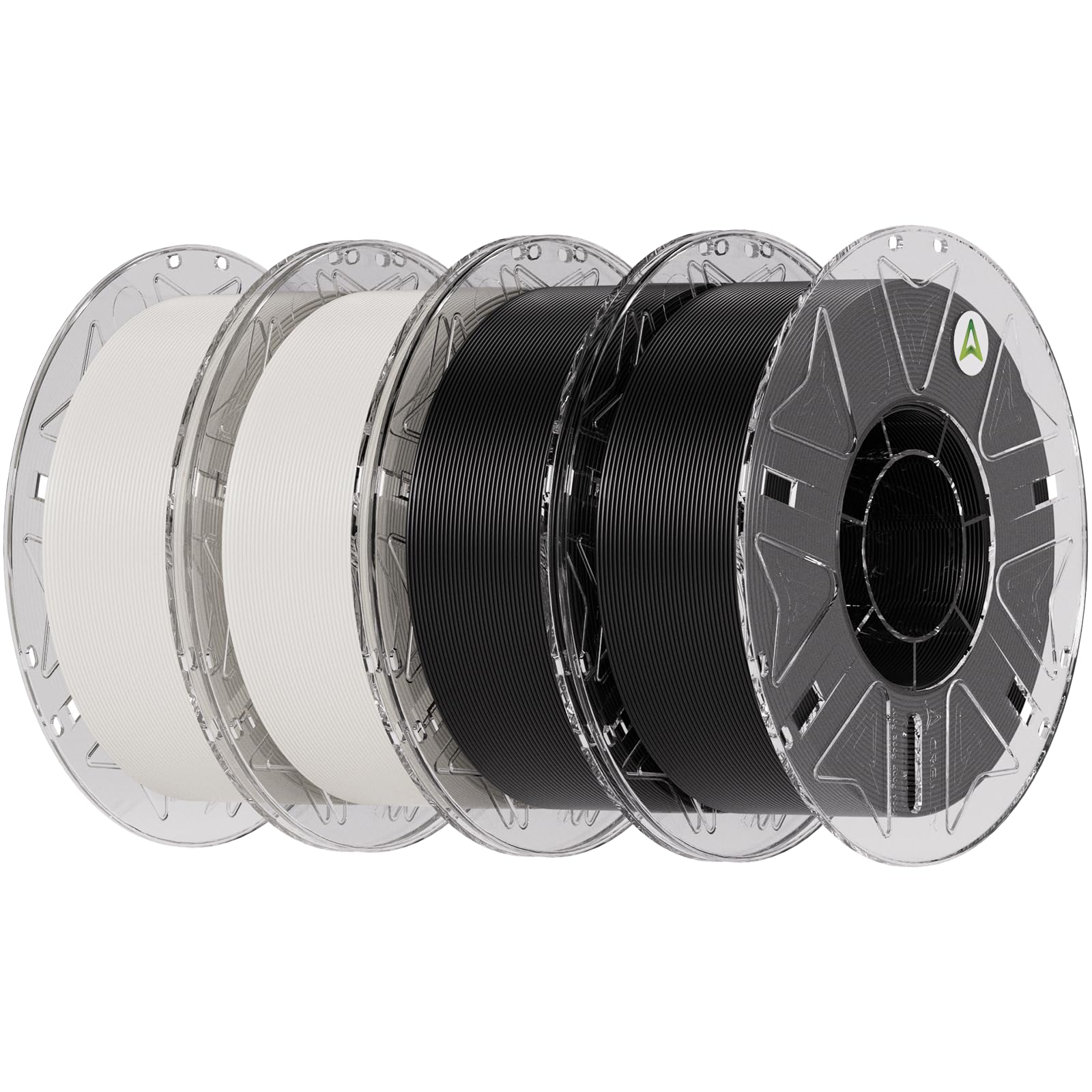 Photo 1 of ?Creality PLA Filament 1.75mm Bundle 4KG, Hyper RFID 3D Printer Filament PLA for High Speed 30-600mm/s, Support CFS, Fits for Most 3D Printers (Black&Black&White&White)