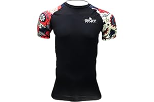 Gruff Combat BJJ Rash Guards Grappling MMA Jiu Jitsu No Gi UFC Shirt Fight Wear, Short Sleeves