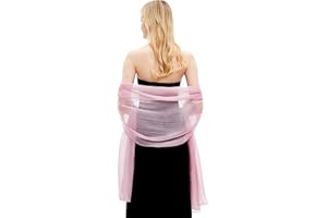 Women Shawls and Wraps for Evening Dresses Lightweight Sheer Crepe Scarf Shimmer Wedding Party Stole