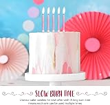 Anniversary House Pink Glitter Candles Set 12 with Holders 7.5cm Premium Cake view 5