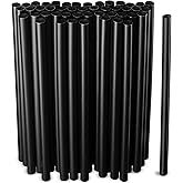 Black Jumbo Smoothie Straws, Black Disposable Wide-mouthed Large Milkshake Straws 9'' Inches High/Tall 100 pack