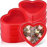 Wesiti 6 Pcs Small Heart Shaped Boxes with Window Valentine's Day Gift Boxes Plastic Storage Container for DIY Projects Presents Candy Jewelry Mother's Day Gifts(Red)