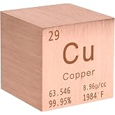 STPCTOU Copper Cube Pure Metal High Density Cube Laser Engraved for Element Collection Lab Material Periodic Table of Elements Collection DIY Teacher Science Creative Gift (1 Inch)