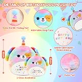 SQEQE Happy Birthday Rainbow Dog Plush Toy 35cm Soft Stuffed Animal Gift view 6