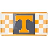 Tennessee T on Checkerboard Background Embossed Metal auto tag