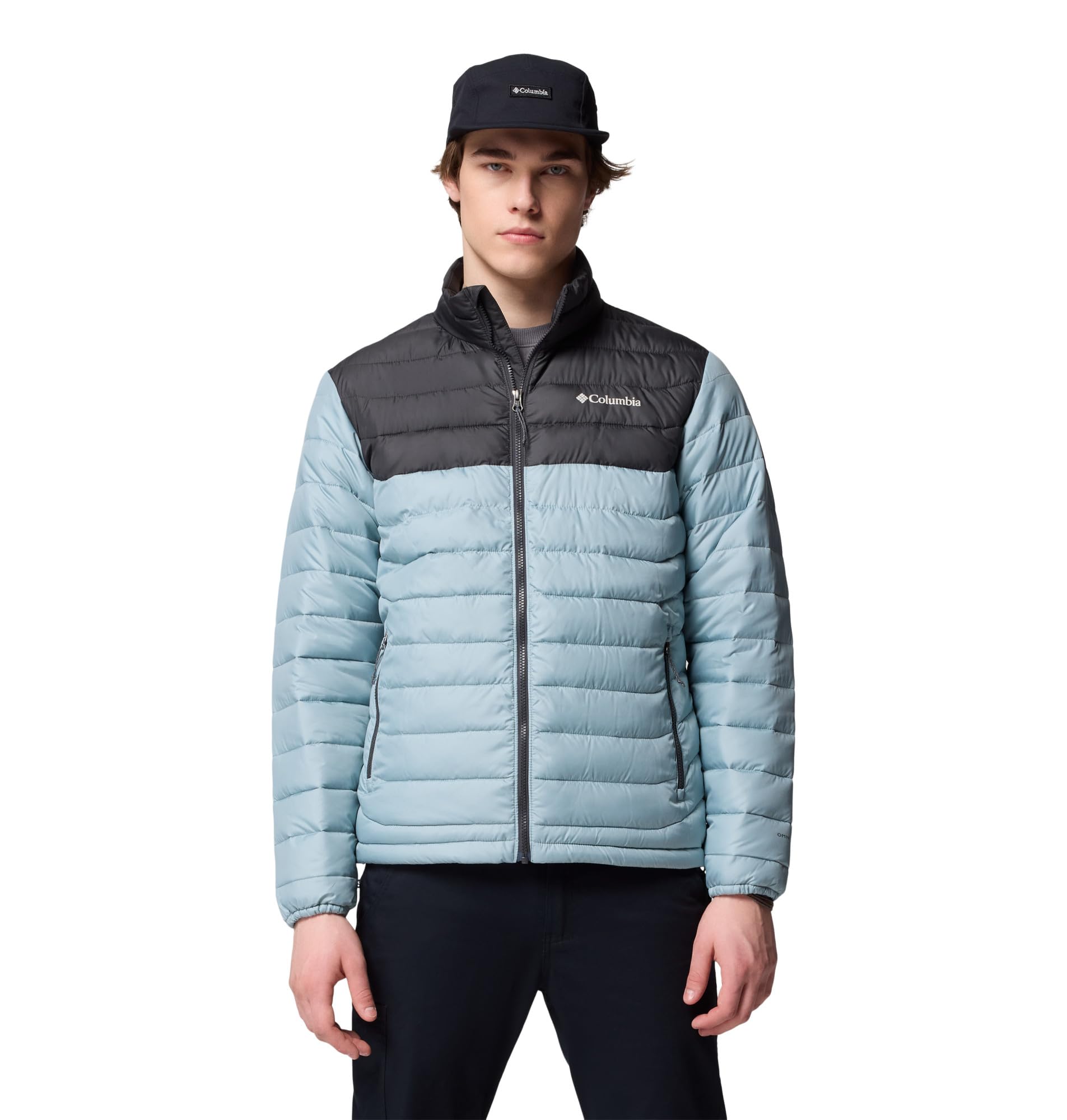 Columbia Mens Powder Lite II Insulated Puffer Jacket, Crushed Blue/Shark, Large Image